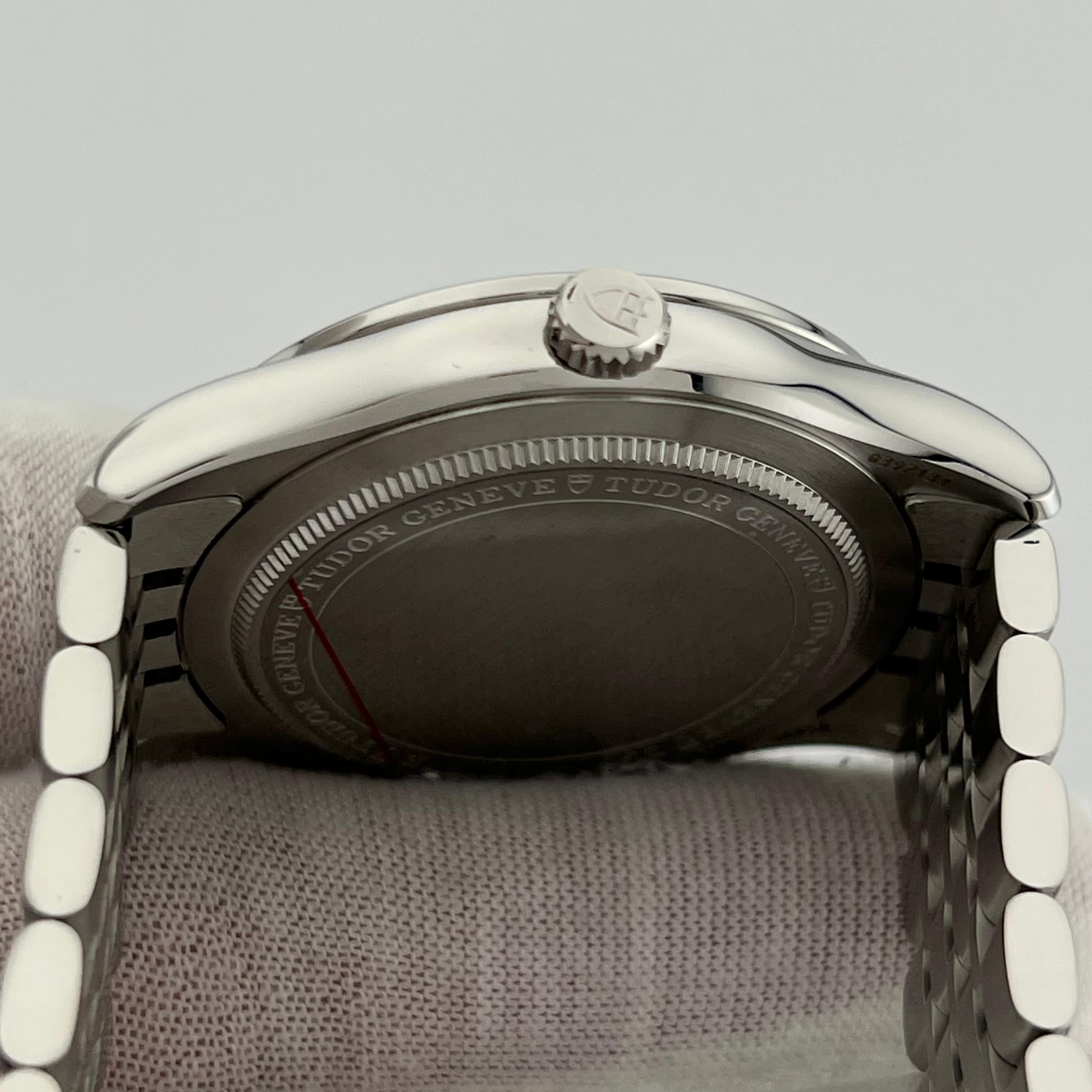 Tudor 1926 91650 41mm Weiß Diamant Zifferblatt Edelstahl Box Papier Herren im Angebot