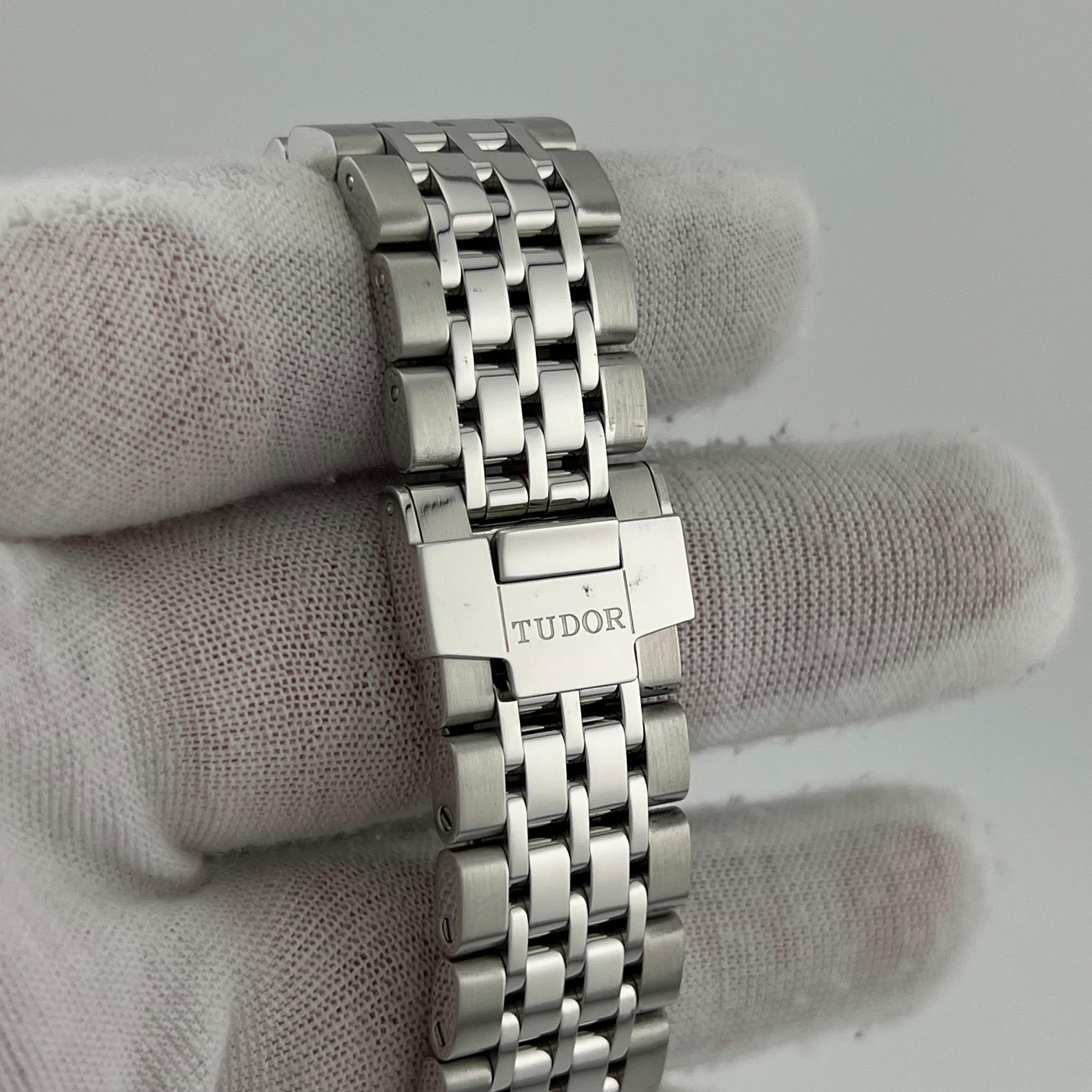 Tudor 1926 91650 41mm Weiß Diamant Zifferblatt Edelstahl Box Papier im Angebot 3