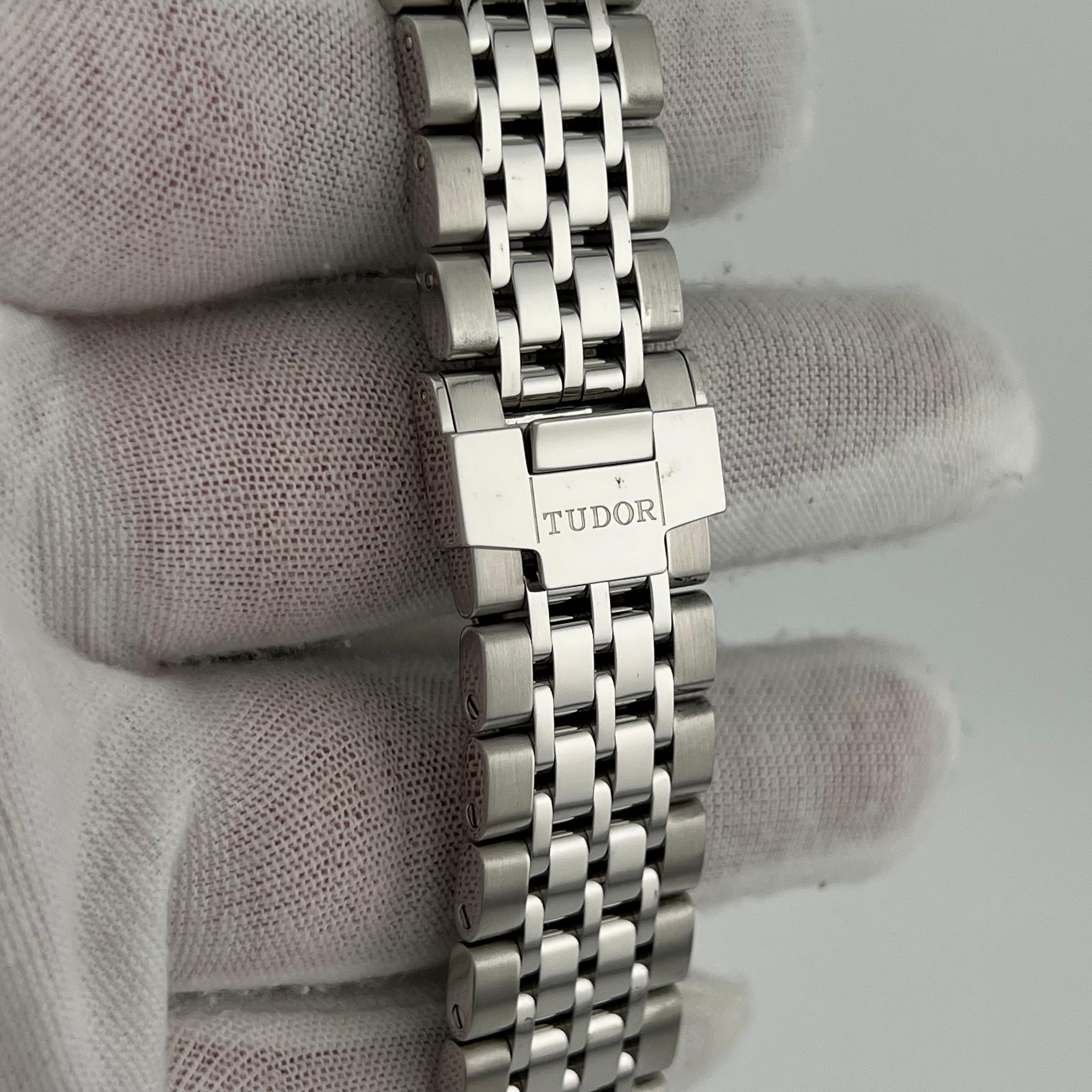 Tudor 1926 91650 41mm Weiß Diamant Zifferblatt Edelstahl Box Papier im Angebot 4