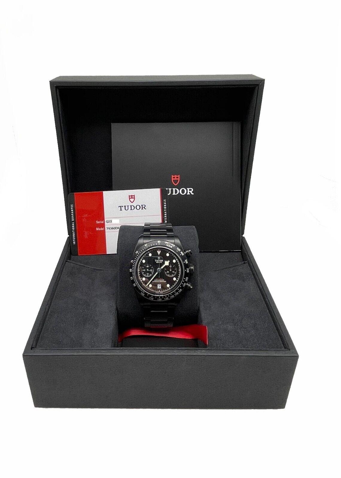Tudor 79360DK Schwarzer Bay Chrono Dunkel PVD beschichteter Stahl 41mm Box Papier 2019 im Zustand „Hervorragend“ in San Diego, CA