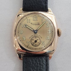 Tudor 9k Solid Gold 30mm Mens 1950s Vintage Manual Wind Cocktail Watch RA655