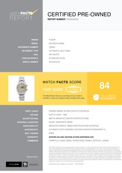 Tudor Advisor Alarm 792620, Off-White Dial, Certified and Warranty