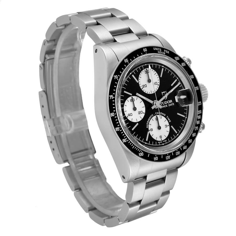Tudor Big Block Black Dial Steel Vintage Mens Watch 79160 In Excellent Condition In Atlanta, GA