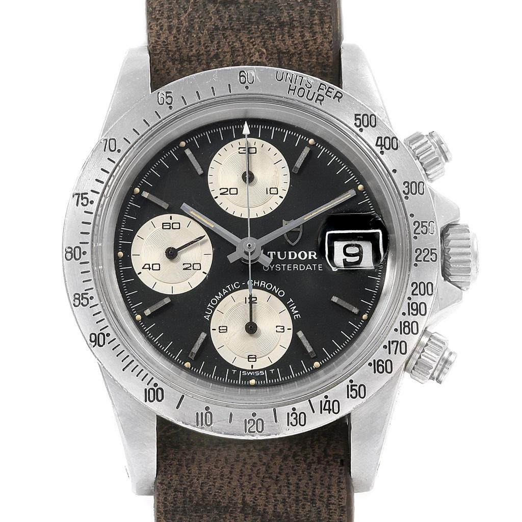 Tudor Big Block Black Dial Steel Vintage Men's Watch 94300