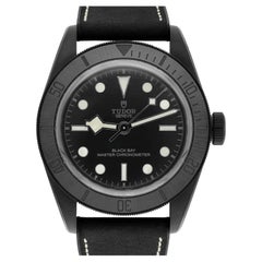 Tudor Black Bay 41 Black Ceramic Leather Strap Men's Watch M79210CNU-0001 Unworn