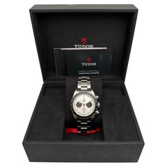 Orologio da uomo Tudor Black Bay Chrono 41 mm in acciaio con quadrante bianco, movimento automatico, modello 79360N