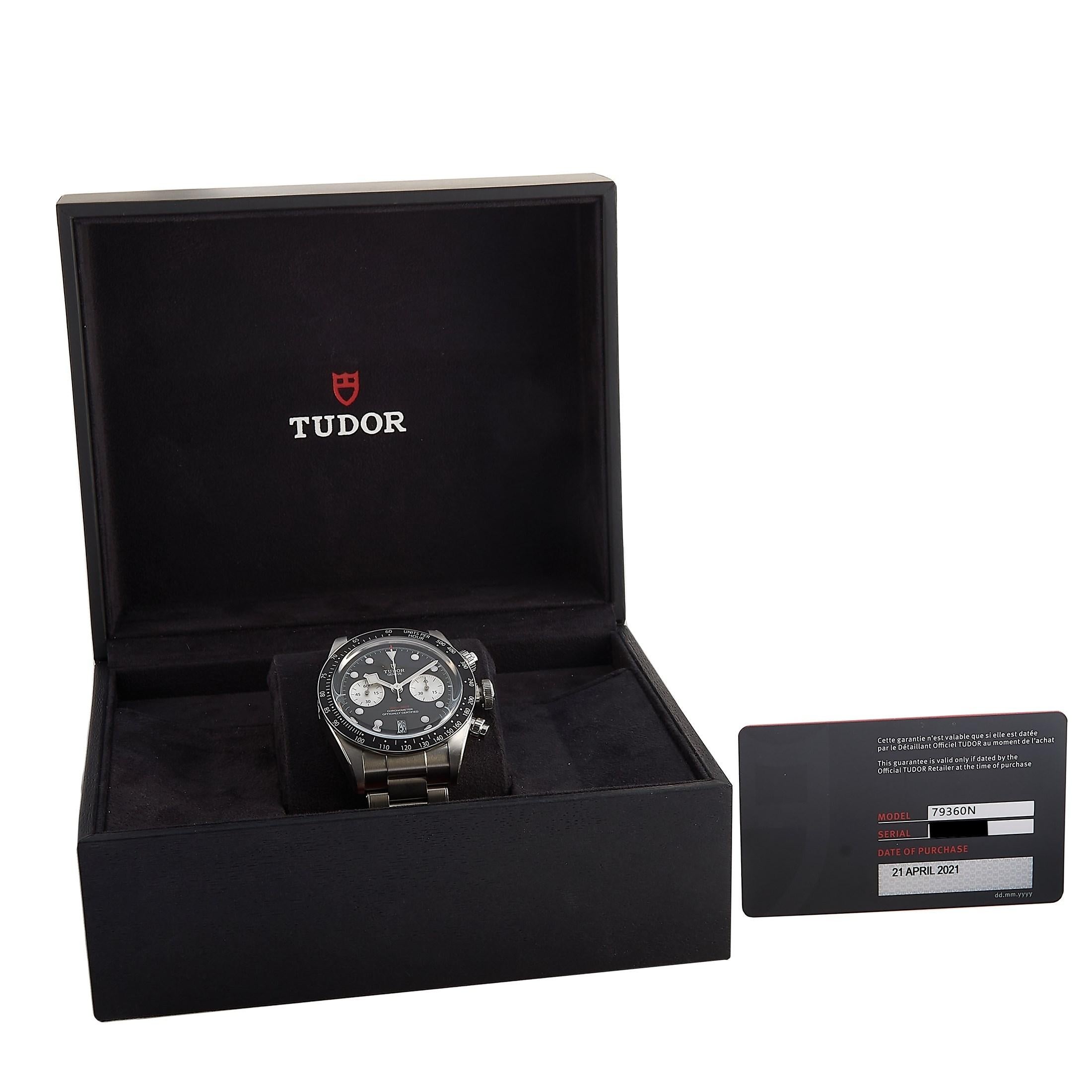 Tudor Black Bay Chronograph Black Dial Watch 79360N-001 In New Condition In Southampton, PA