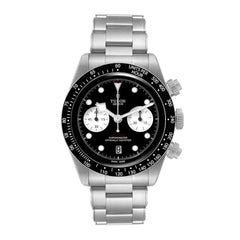 Tudor Black Bay Chronograph Reverse Panda Dial Steel Mens Watch 79360 Box Card