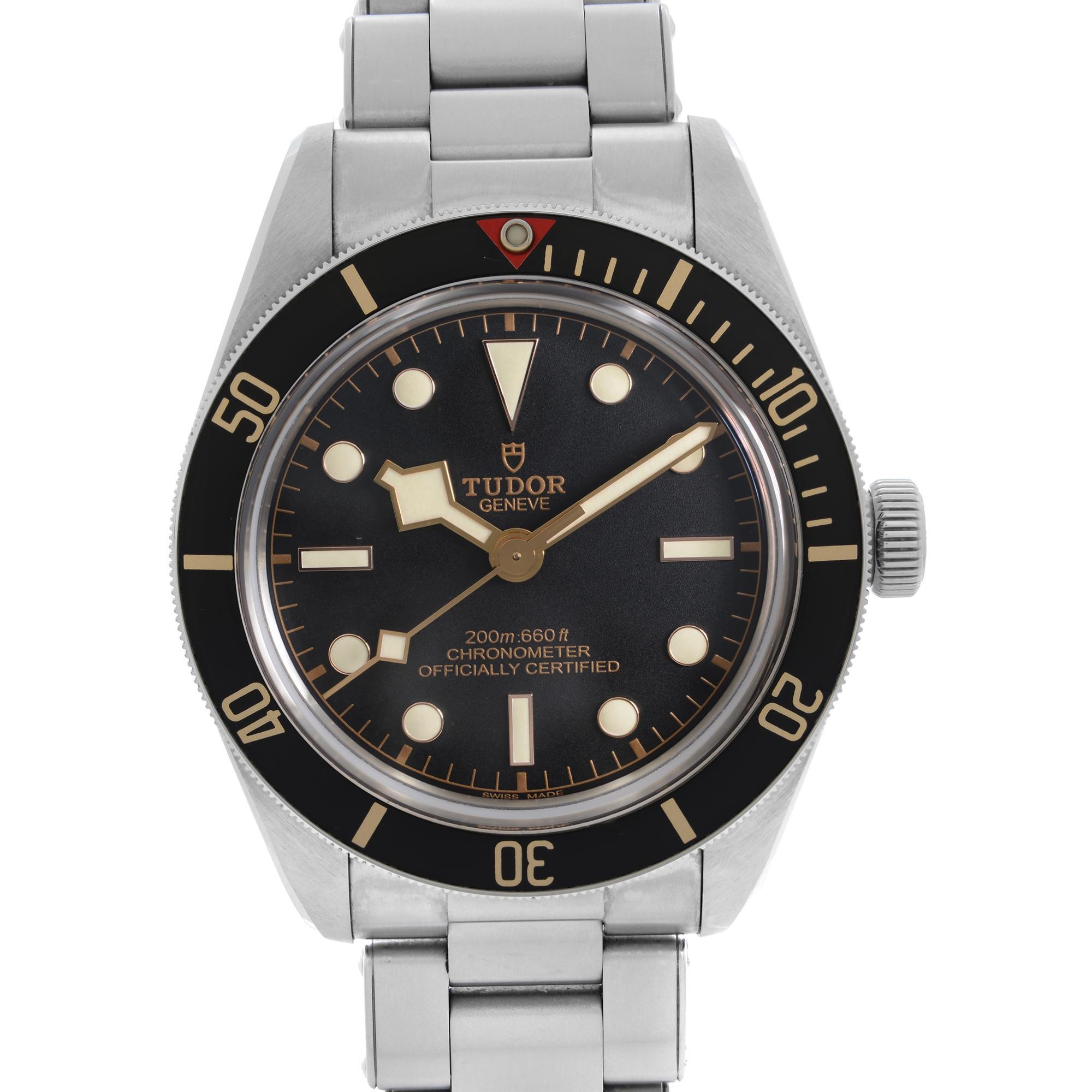 Pre-owned Tudor Black Bay Fifty-Eight Steel Black Dial Automatic Mens Watch M79030N-0001. This Beautiful Timepiece Features: Stainless Steel Case and Bracelet, Uni-Directional Rotating Stainless Steel Bezel with a Black Aluminum Insert,  Black Dial