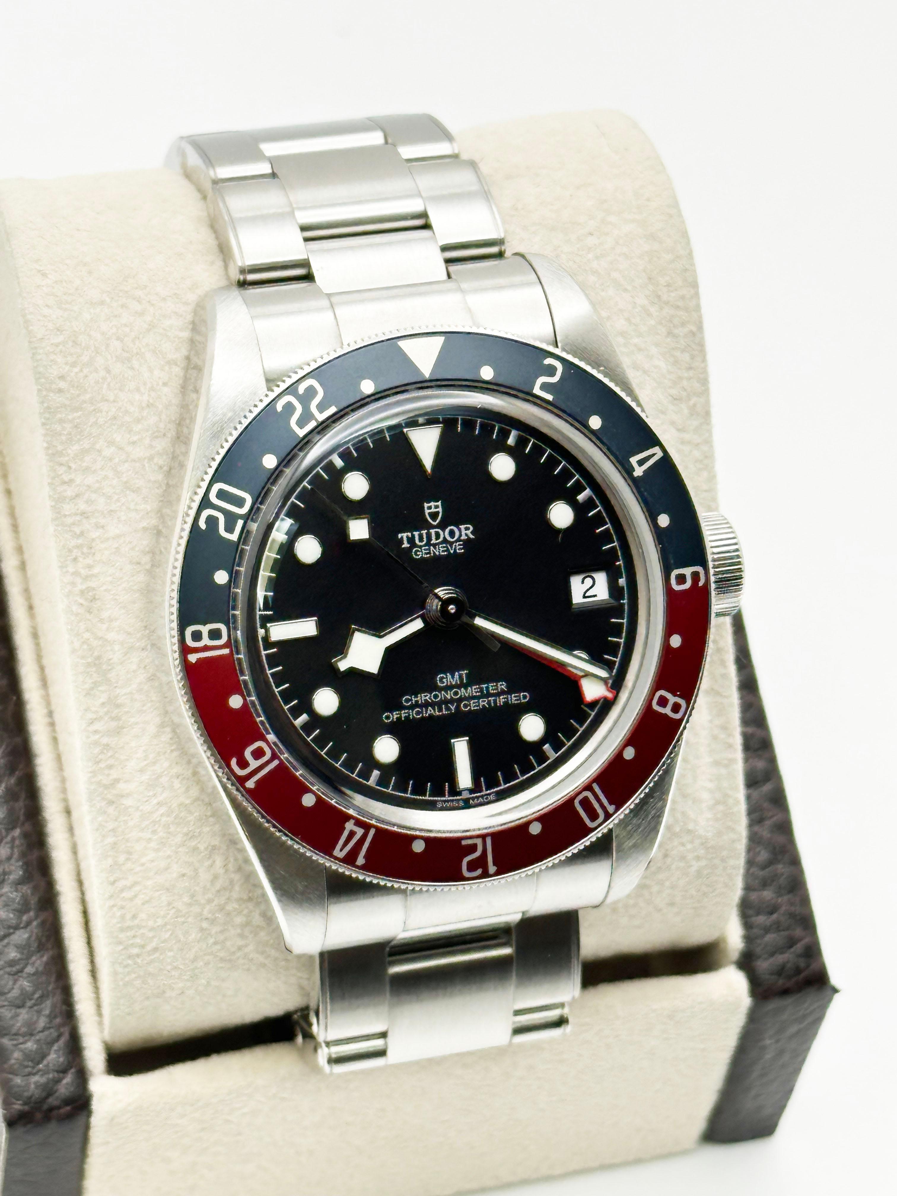 Tudor Black Bay GMT 79830 41mm Pepsi Rosso e Blu in acciaio inossidabile in vendita 4
