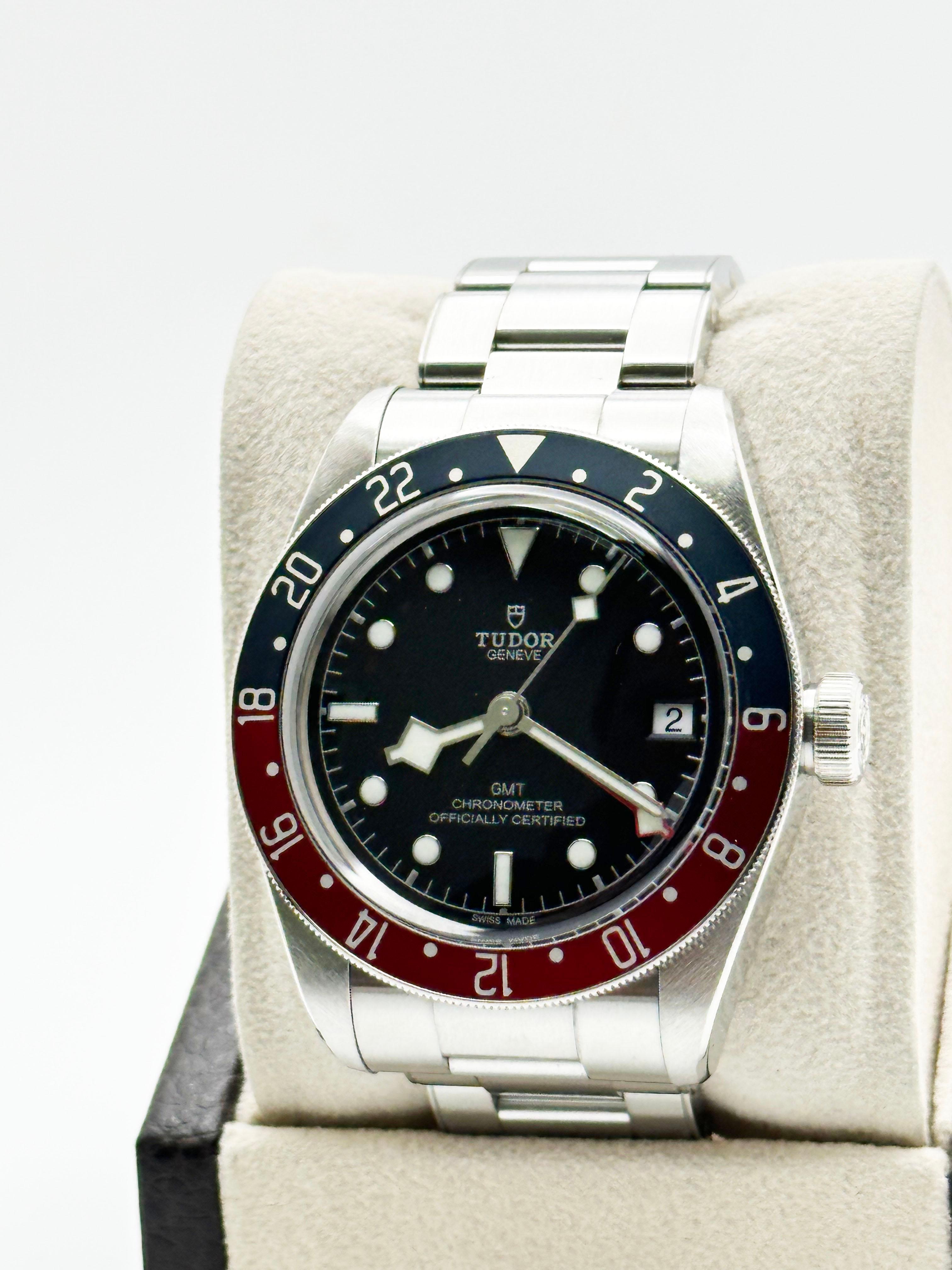 Tudor Black Bay GMT 79830 41mm Pepsi Rosso e Blu in acciaio inossidabile in vendita 5