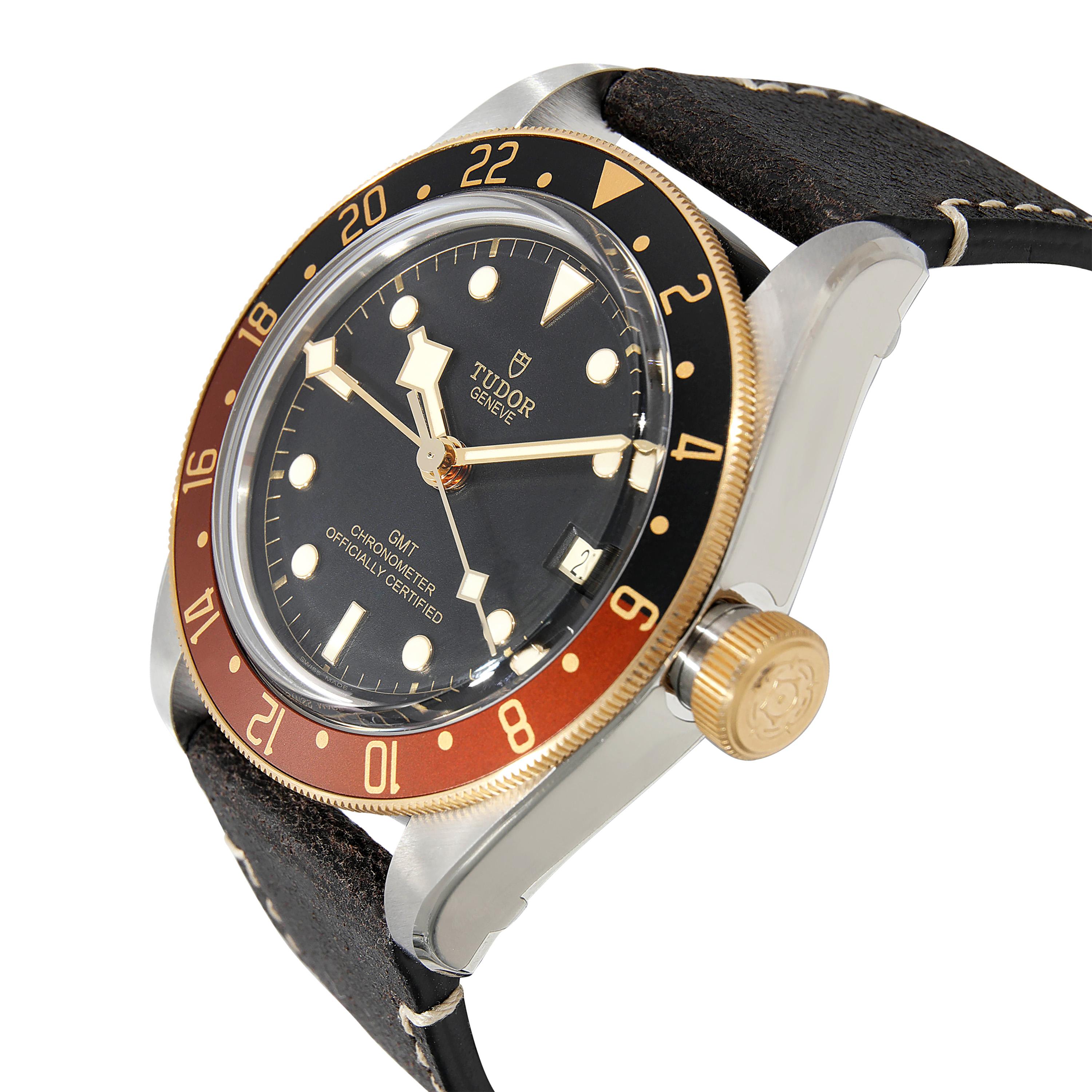 Tudor Black Bay GMT 79833MN Men's Watch in 18kt Stainless Steel/Yellow Gold In Excellent Condition For Sale In New York, NY