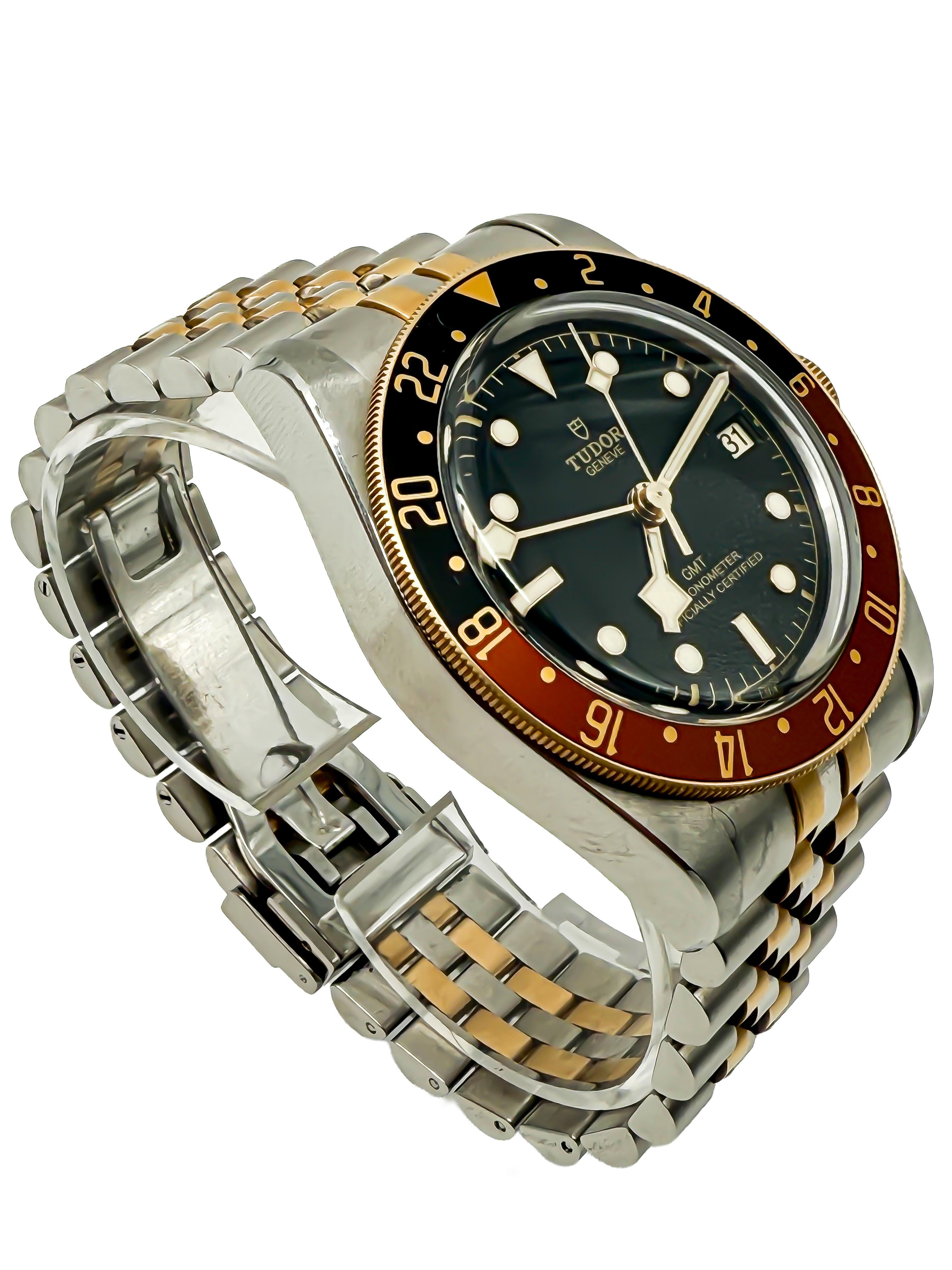Tudor Black Bay GMT Ref. 79833MN – Gold/Steel  Automatic  GMT Function  Full In Good Condition In Berlin, DE