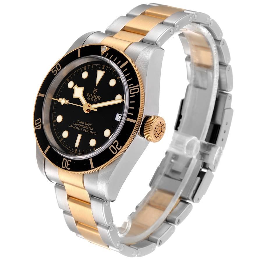 Men's Tudor Black Bay Steel Yellow Gold Black Dial Mens Watch 79733 Box Card