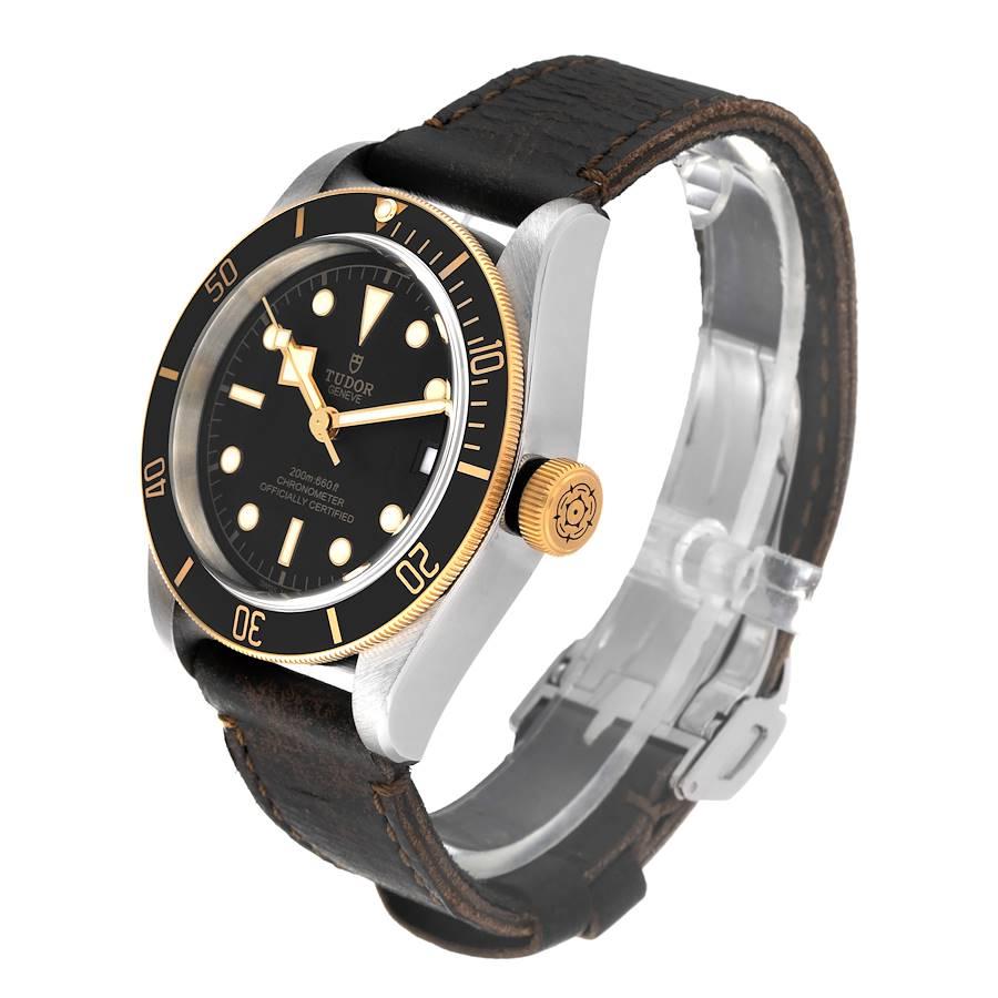 Men's Tudor Black Bay Steel Yellow Gold Black Dial Mens Watch 79733 Box Card