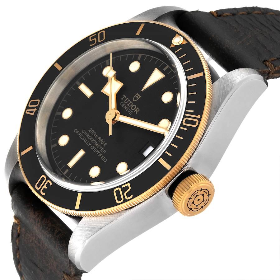 Tudor Black Bay Steel Yellow Gold Black Dial Mens Watch 79733 Box Card 1