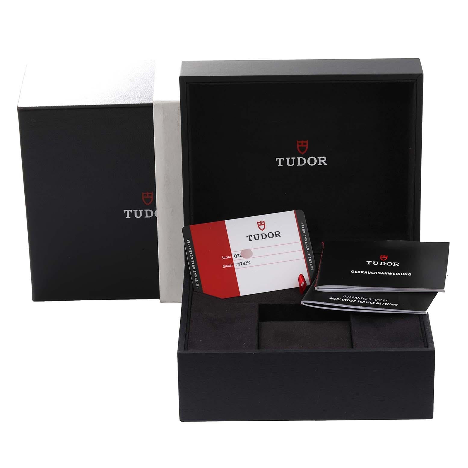 Tudor Black Bay Steel Yellow Gold Black Dial Mens Watch 79733 Box Card For Sale 3