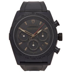 Tudor Blackshield 42000CN - Montre chronographe en acier inoxydable à revêtement DLC pour hommes