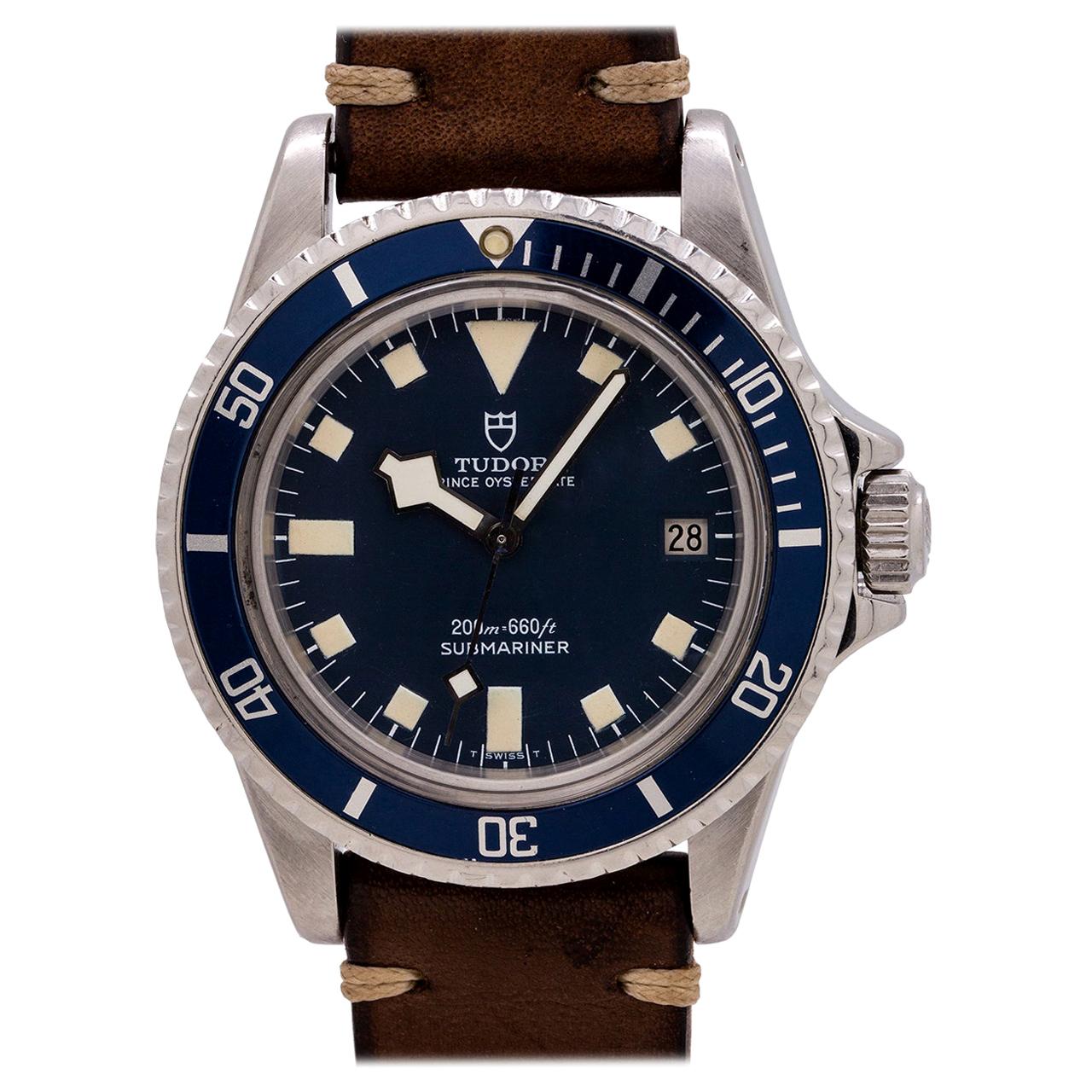 Tudor Blue “Snowflake” Submariner with Date Ref# 94110, circa 1978 For Sale