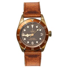 Tudor Brown Bronze Leather Heritage Black Bay Automatic Men's Wristwatch 43 mm