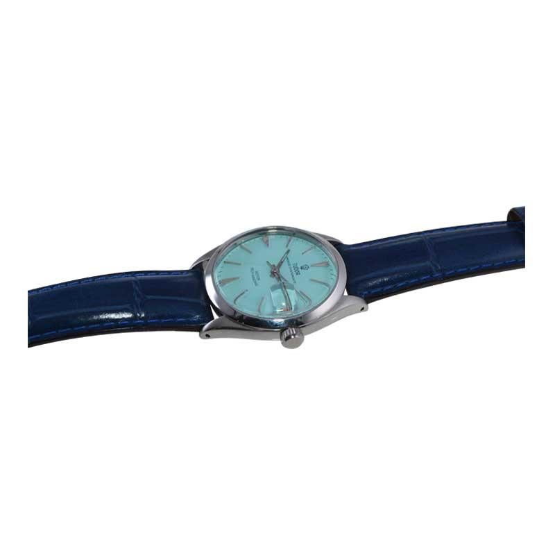 Tudor by Rolex in Stainless Steel with Custom Blue Dial from 1970's For Sale 6