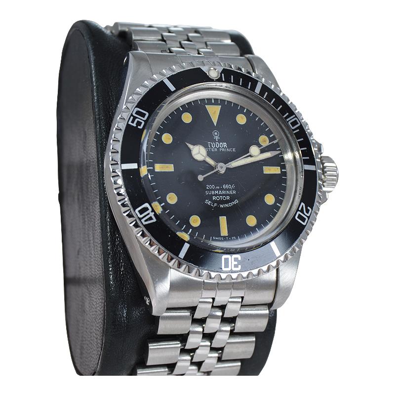 Modernist Tudor by Rolex Stainless Steel Oyster Watch from 1967 For Sale