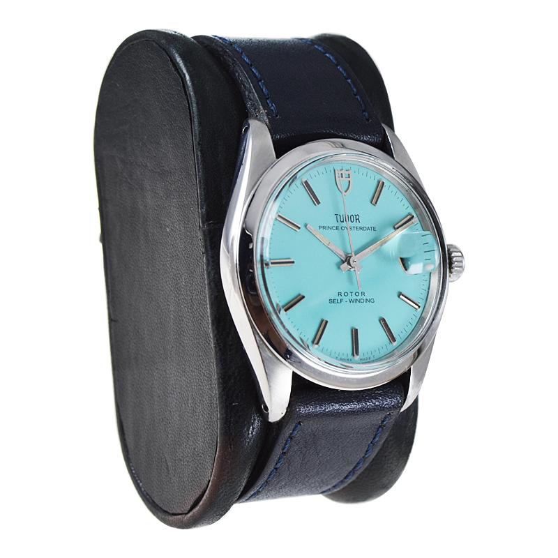 Modernist Tudor by Rolex Stainless Steel Watch with a Tiffany Blue Dial