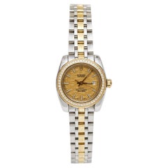 Tudor Champagne 18K Yellow Gold Stainless Steel Classic Date 22023-0012 Women's 