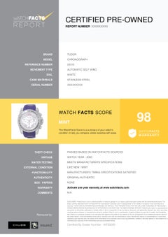 Tudor Chronograph 20310, White Dial, Certified and Warranty