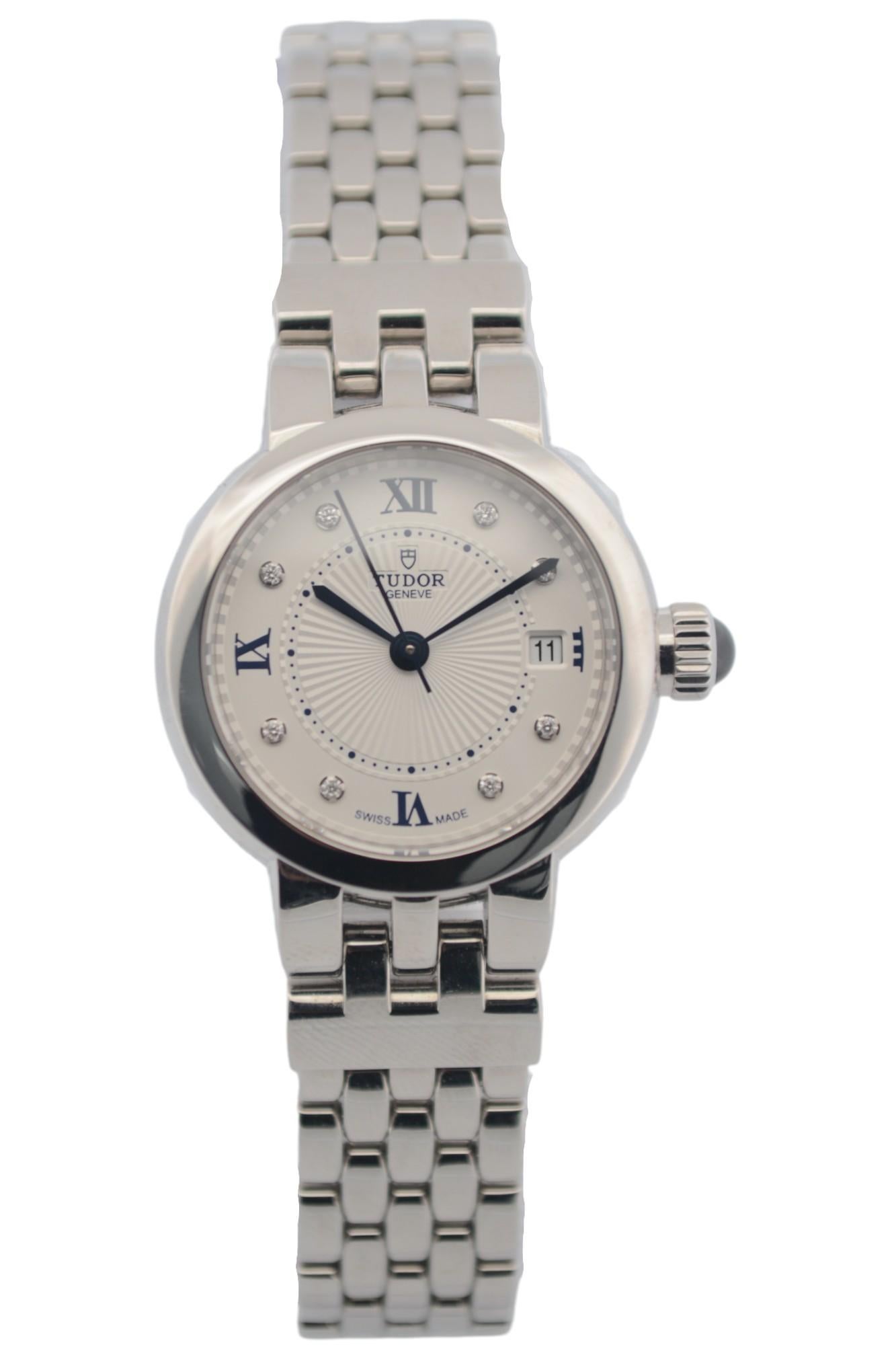 Tudor Clair De Rose Date 26mm Steel White Dial Box+Papers 2021 Ref: 35200 For Sale 10