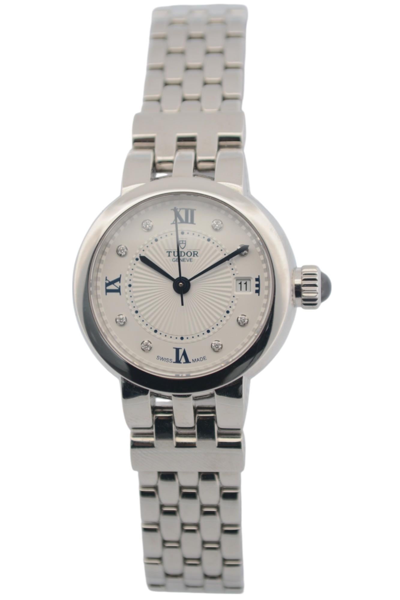 Tudor Clair De Rose Date 26mm Steel White Dial Box+Papers 2021 Ref: 35200 For Sale 11