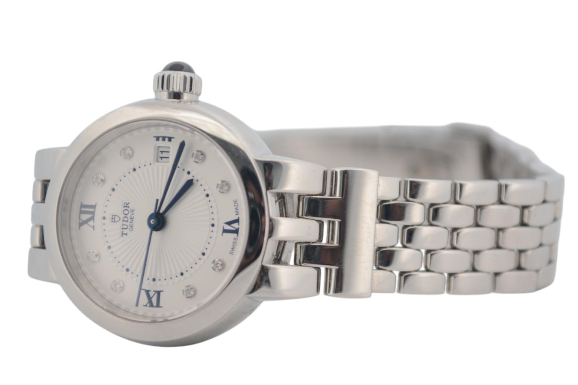 Tudor Clair De Rose Date 26mm Steel White Dial Box+Papers 2021 Ref: 35200 For Sale 1