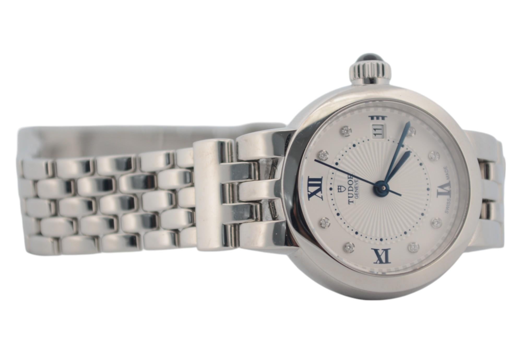 Tudor Clair De Rose Date 26mm Steel White Dial Box+Papers 2021 Ref: 35200 For Sale 5
