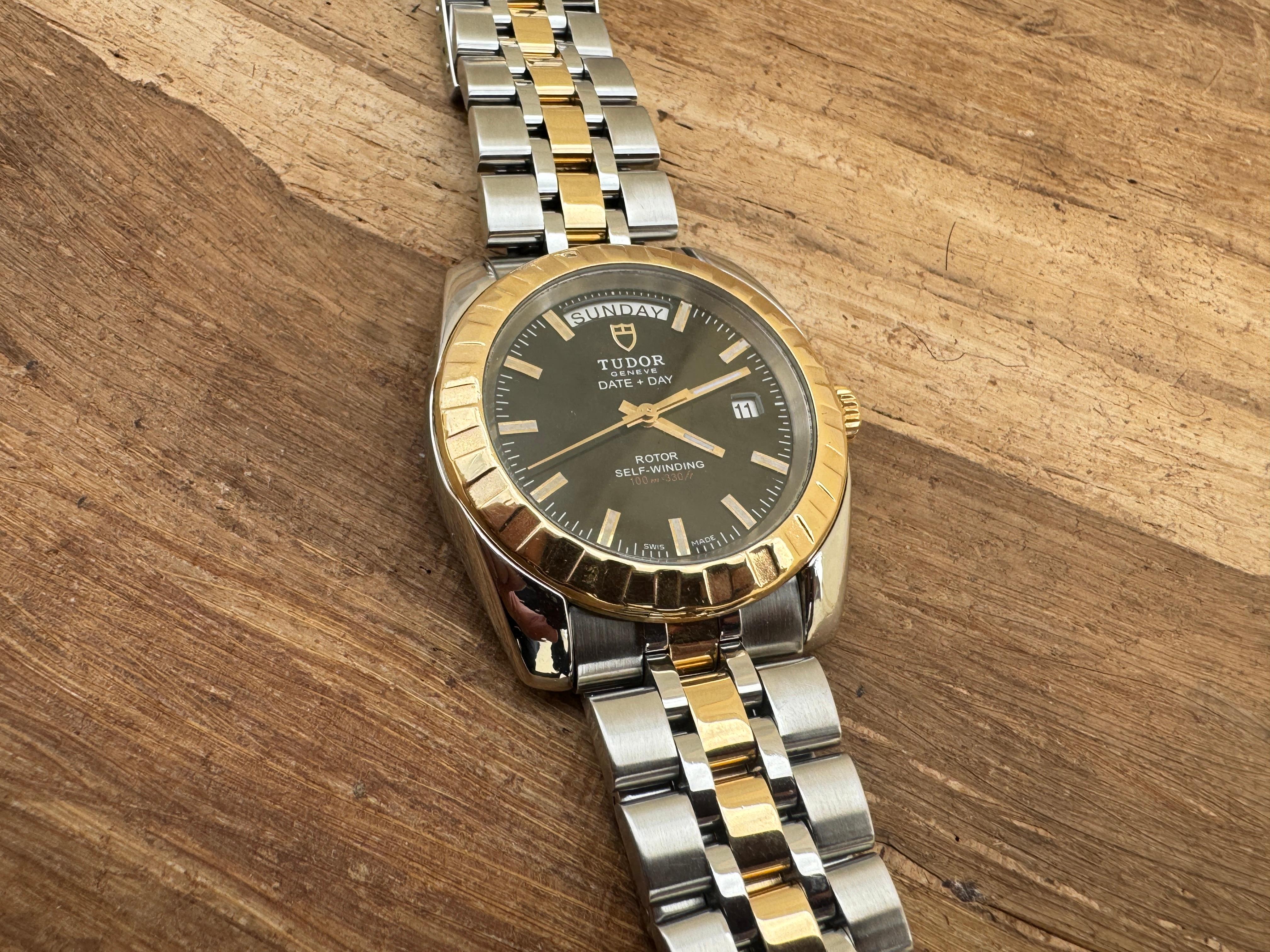 Tudor Classic Day Date 23013 Black Dial Watch For Sale 3