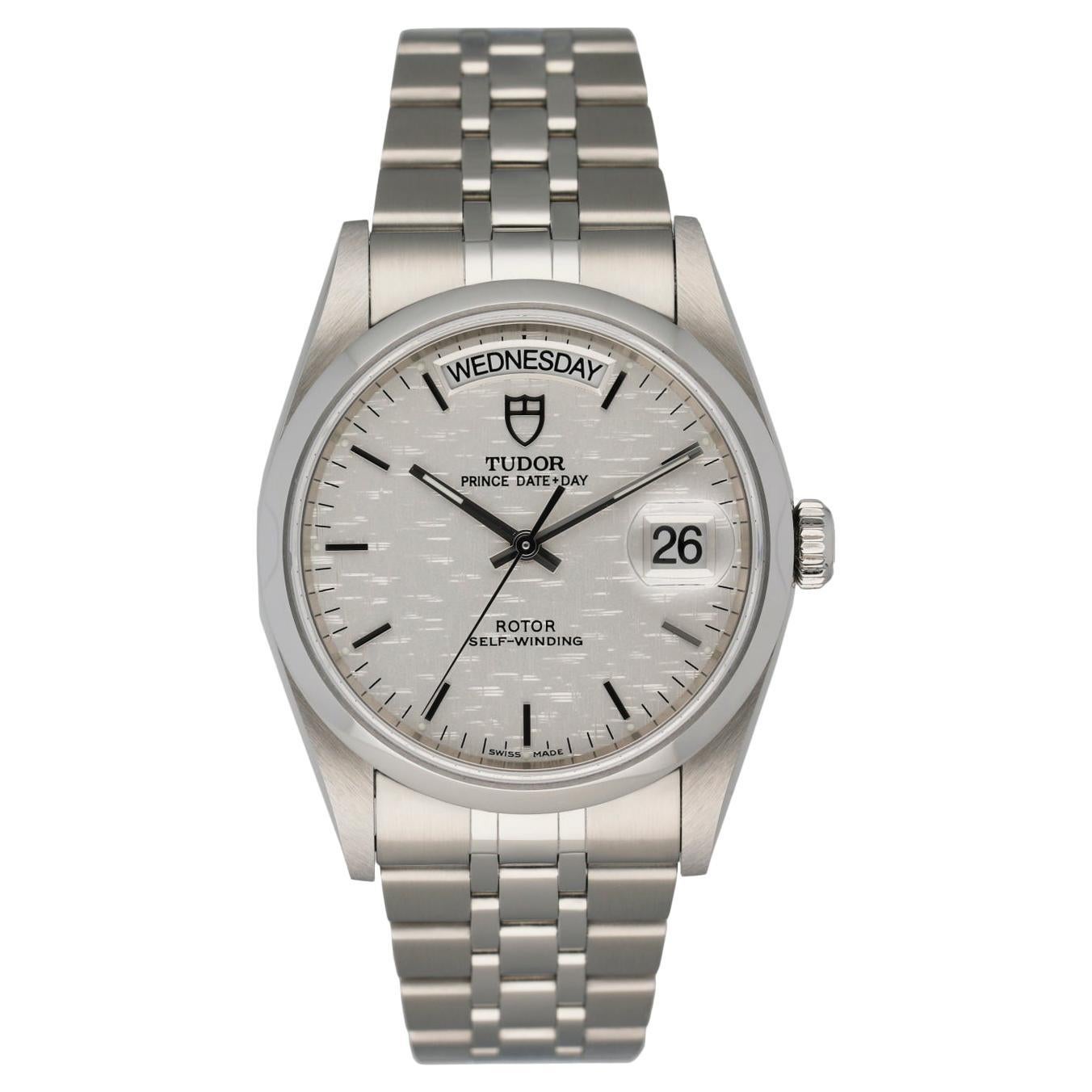 Tudor Date-Day 76200 Automatic Linen Dial Men's Watch Box & Paper