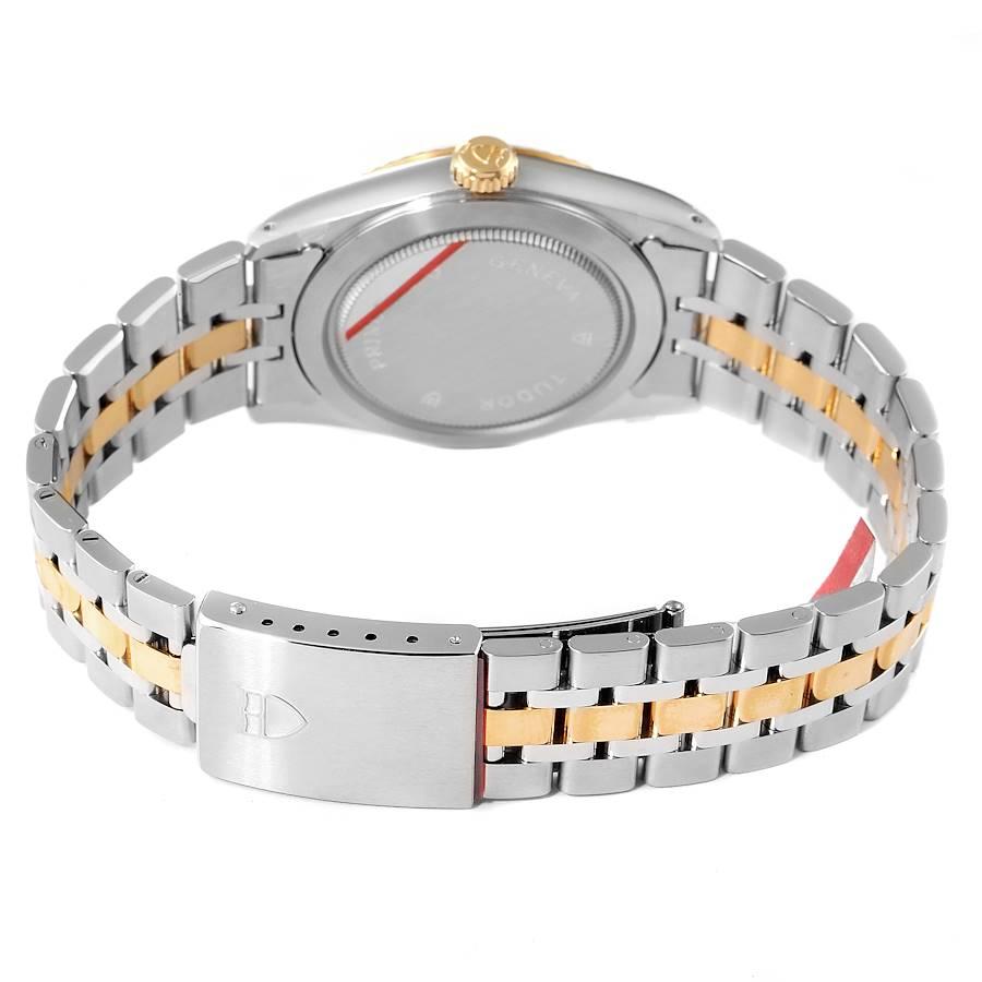 Tudor Day Date Linen Dial Steel Yellow Gold Diamond Watch 76213 Unworn 1