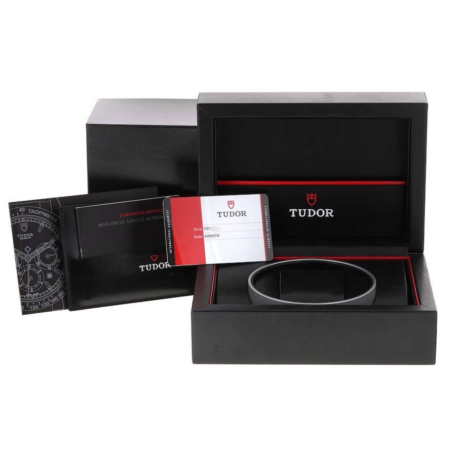 Tudor Fastrider Black Shield Alcantara Strap Mens Watch 42000CN Box Card 2
