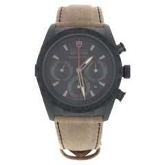 Tudor Fastrider Shield Black Dial Chrono Ceramic Men's Watch 442000CN-ALCANTARA