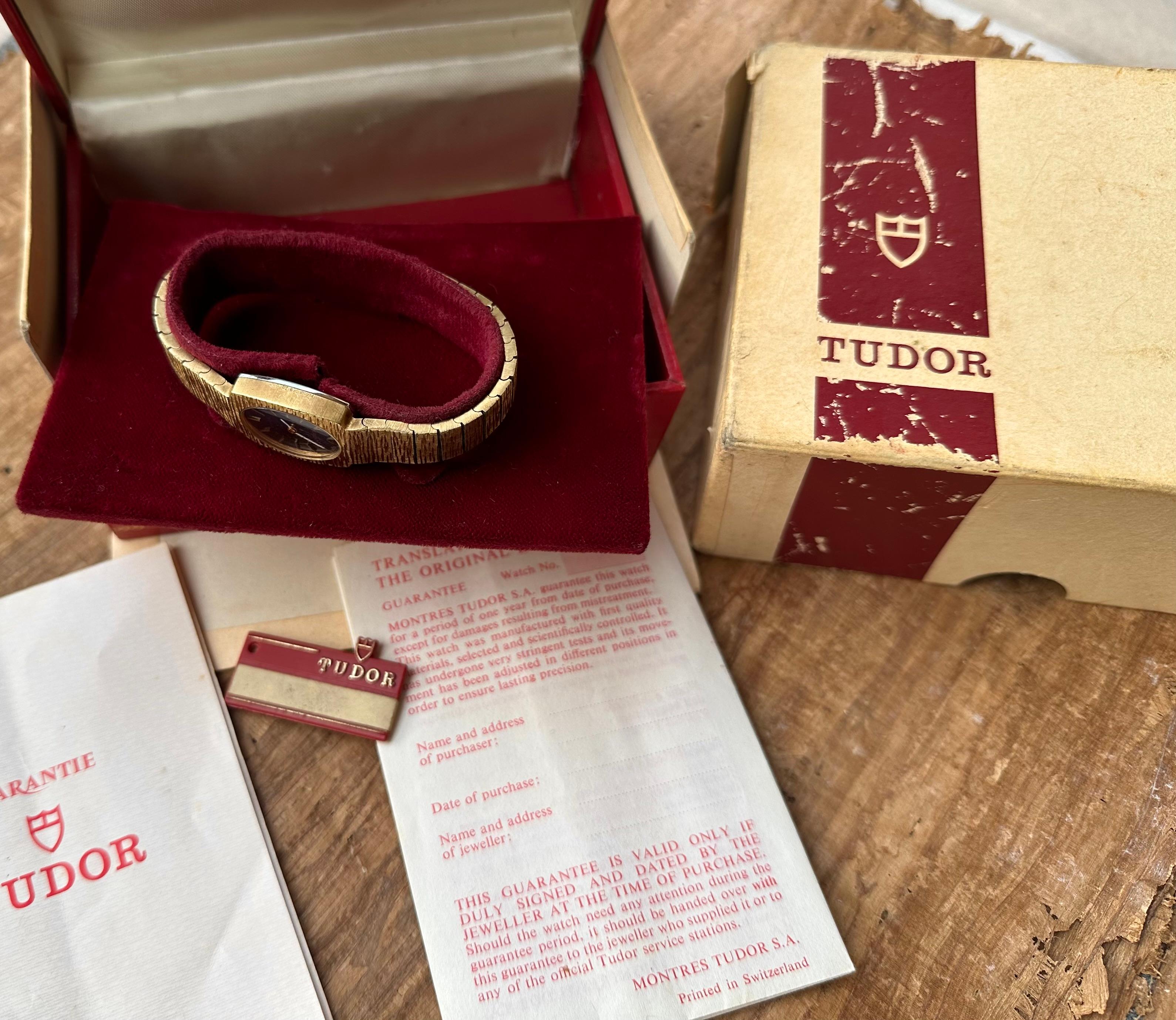 Tudor Geneve Luxury Ref 9561 Gold Plated Watch Full Set 11