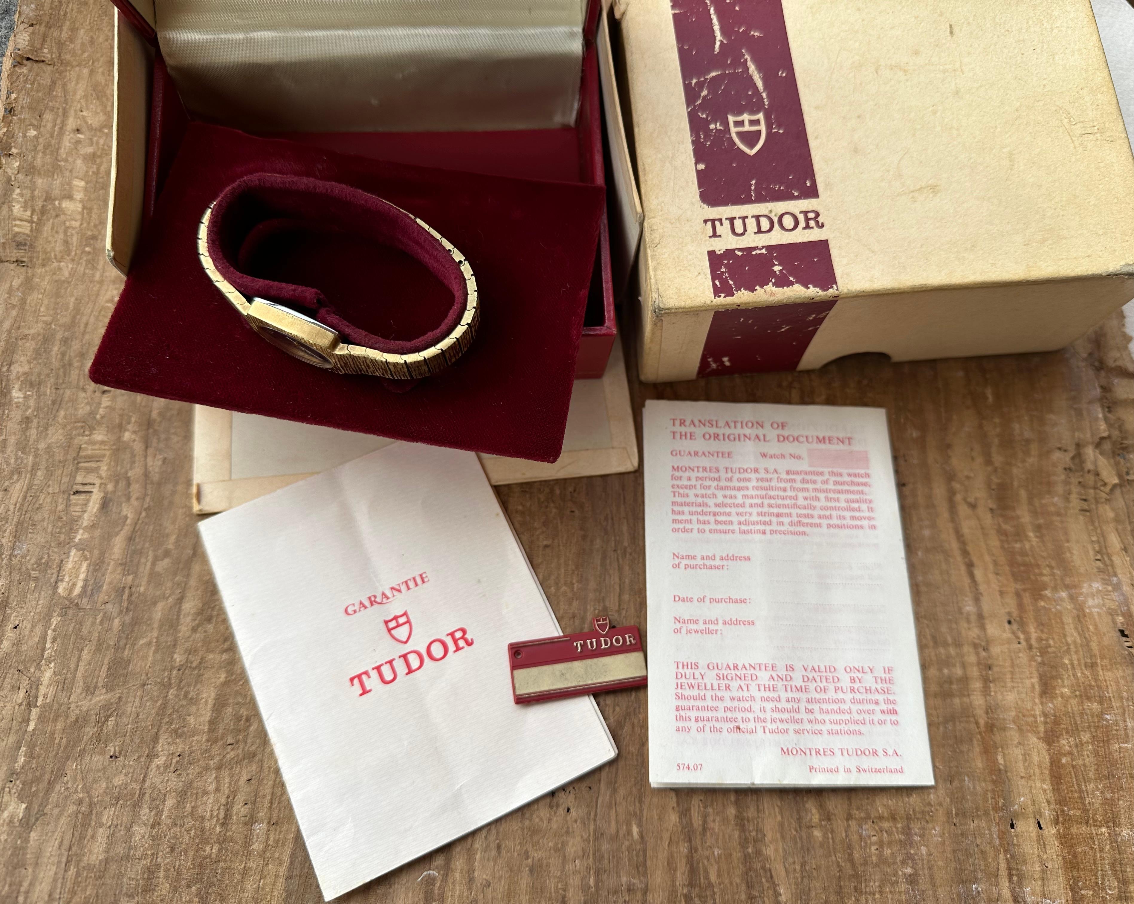 Tudor Geneve Luxury Ref 9561 Gold Plated Watch Full Set For Sale 12