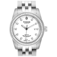 Tudor Glamour Date 31 White Dial Diamond Steel Ladies Watch M53020 Unworn