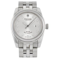 Tudor Glamour Date Silver Diamond Khanjar Ladies Watch 53000