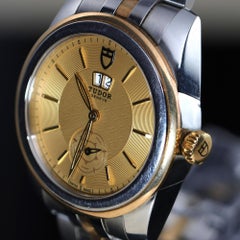 Tudor Glamour Double Date 57003 42mm Two Tone Steel Gold Champagne Dial Watch