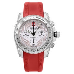 Tudor Grantour Cronografo Acciaio Diamantato Quadrante Bianco Automatico Orologio Unisex 20310