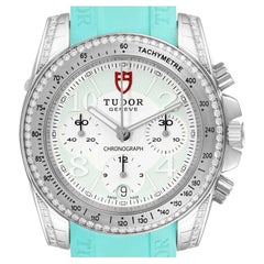 Tudor Grantour Turquoise Strap Steel Diamond Unisex Watch 20310 Unworn