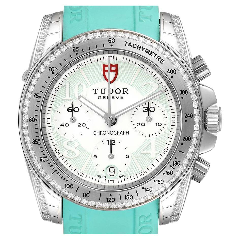 Tudor Grantour Turquoise Strap Steel Diamond Unisex Watch 20310 Unworn