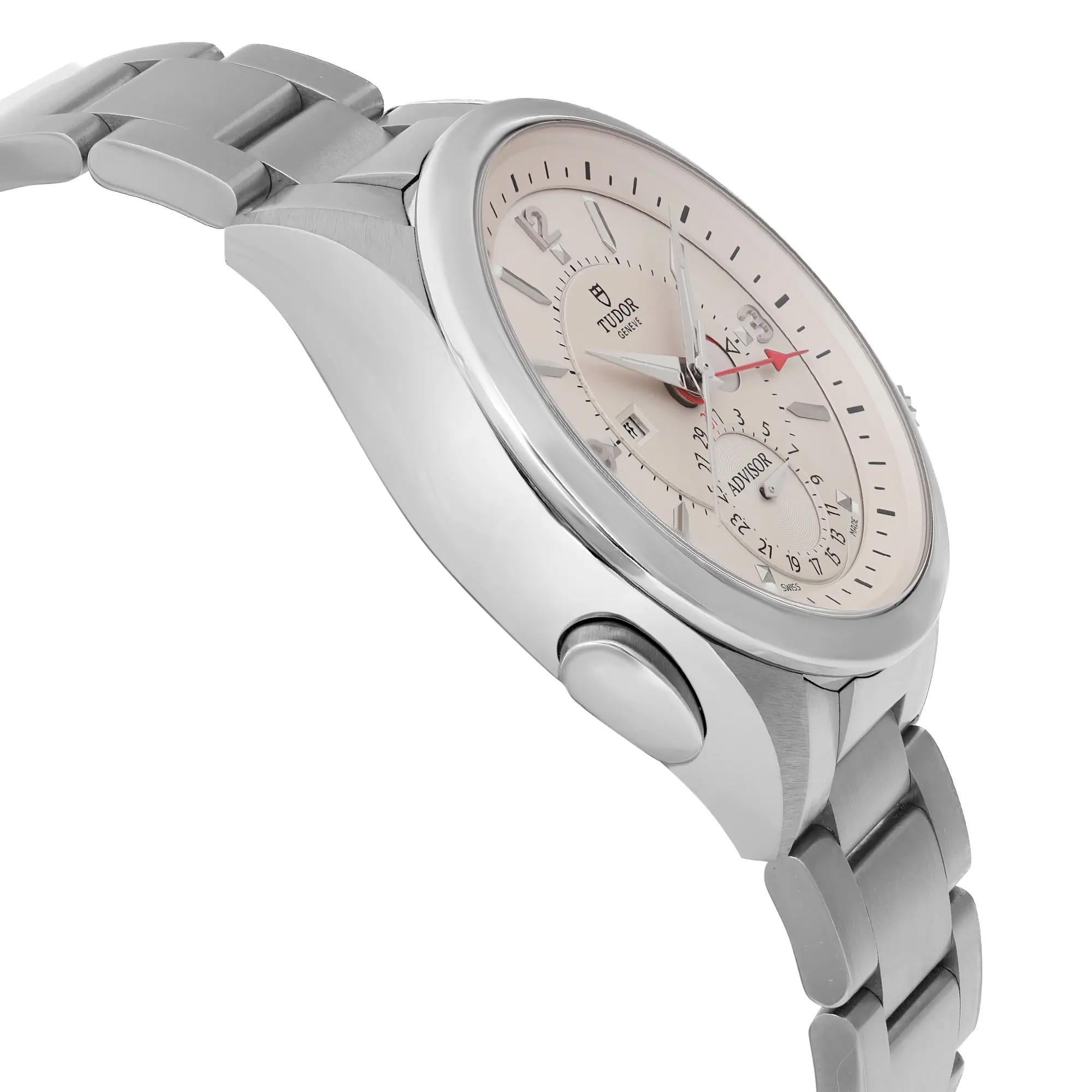 Men's Tudor Heritage Advisor 42mm Steel Silver Dial Men Automatic Watch 79620T-95740 For Sale