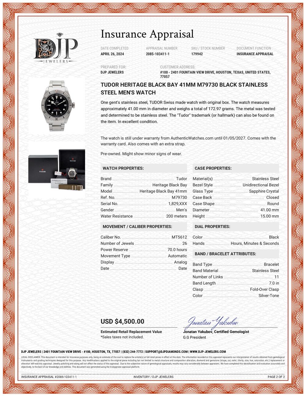 Tudor Heritage Black Bay 41MM M79730 Schwarz Edelstahl Herrenuhr 5