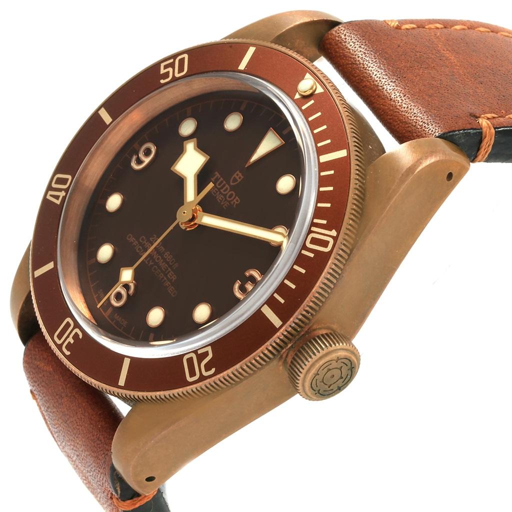 Tudor Heritage Black Bay Automatic Bronze Dial Leather Strap Watch 79250 1
