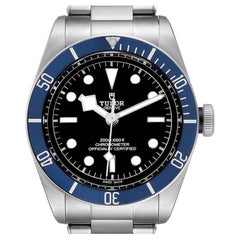 Tudor Heritage Montre pour homme en acier avec lunette bleu baie noire et lunette en acier 79230B Boîte Card